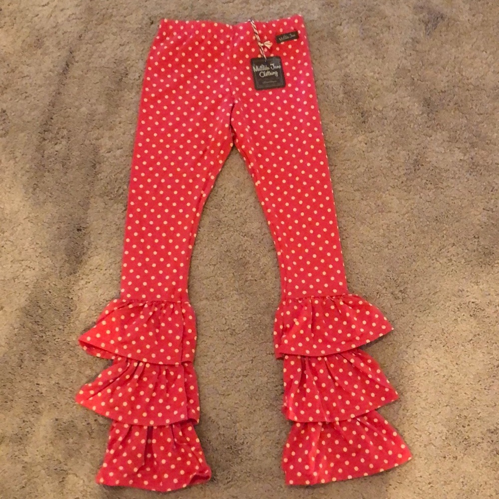 Matilda Jane poka dot ruffle pants new with tag